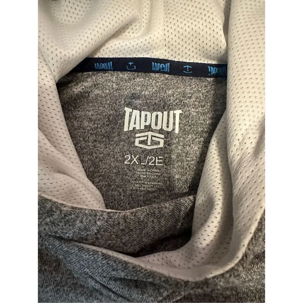 Tapout Men's Gray Heather Tempo Short Sleeve Warm Up Boxing Training Hoodie 2XL